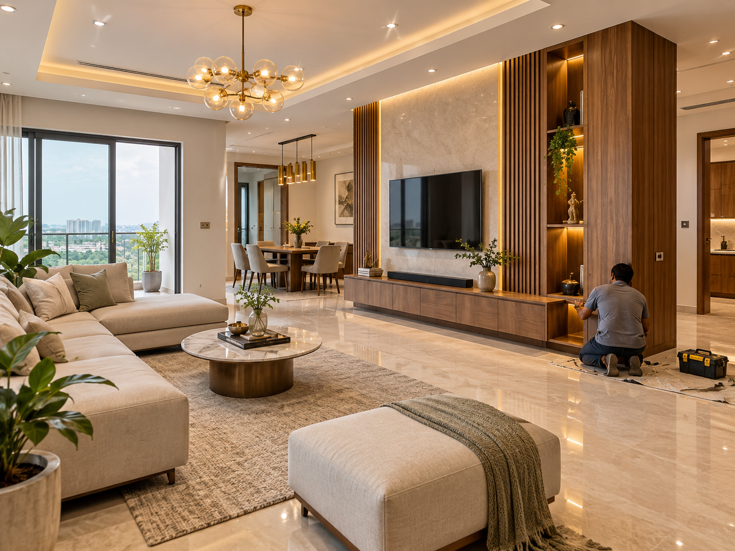 Home finishing work before final handover